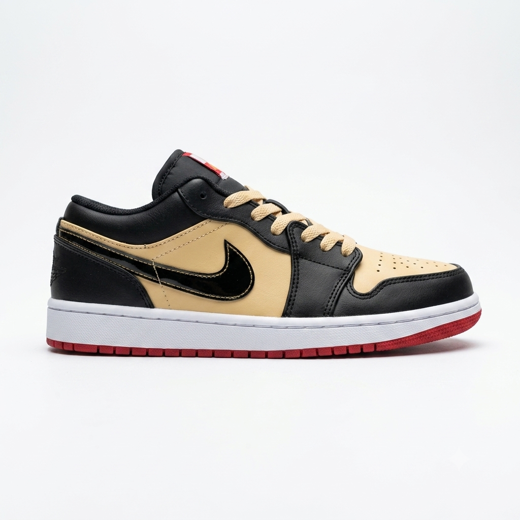 Air Jordan 1 Low SE - Tan / Black / Metallic Gold Edition