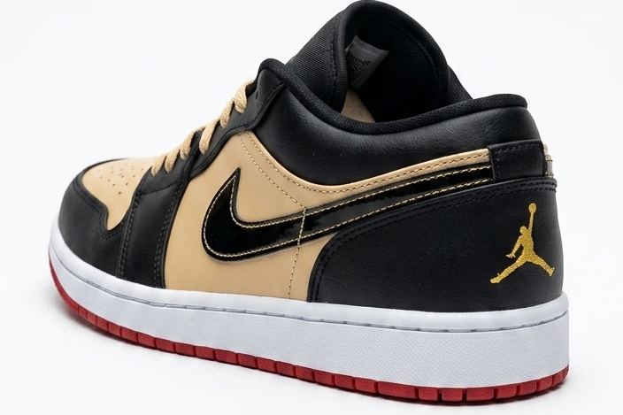 Air Jordan 1 Low SE - Tan / Black / Metallic Gold Edition