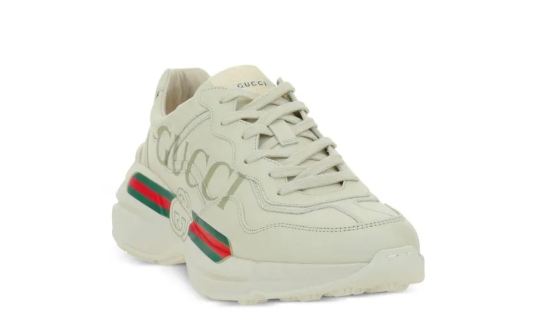 Gucci Rhyton Vintage Logo Leather Sneaker (Ivory / White)