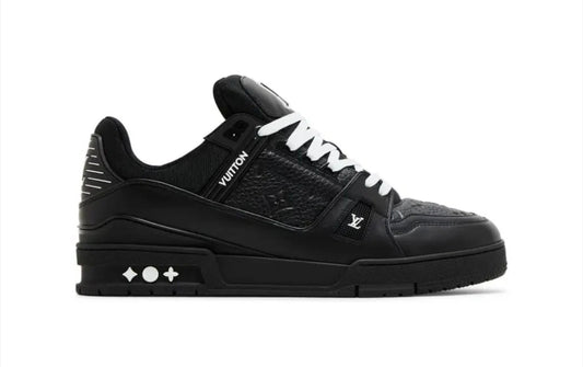 Louis Vuitton LV Trainer Sneaker - Black Grained Calf Leather with White Laces