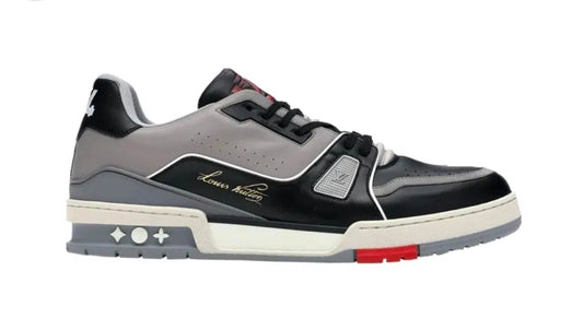 Louis Vuitton LV Trainer Sneaker - Grey, Black & Red Calf Leather Edition