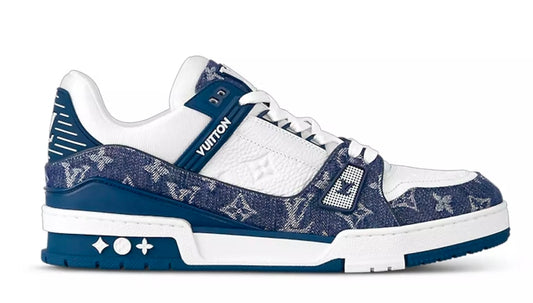 Louis Vuitton LV Trainer Sneaker - Blue Monogram Denim & White Leather