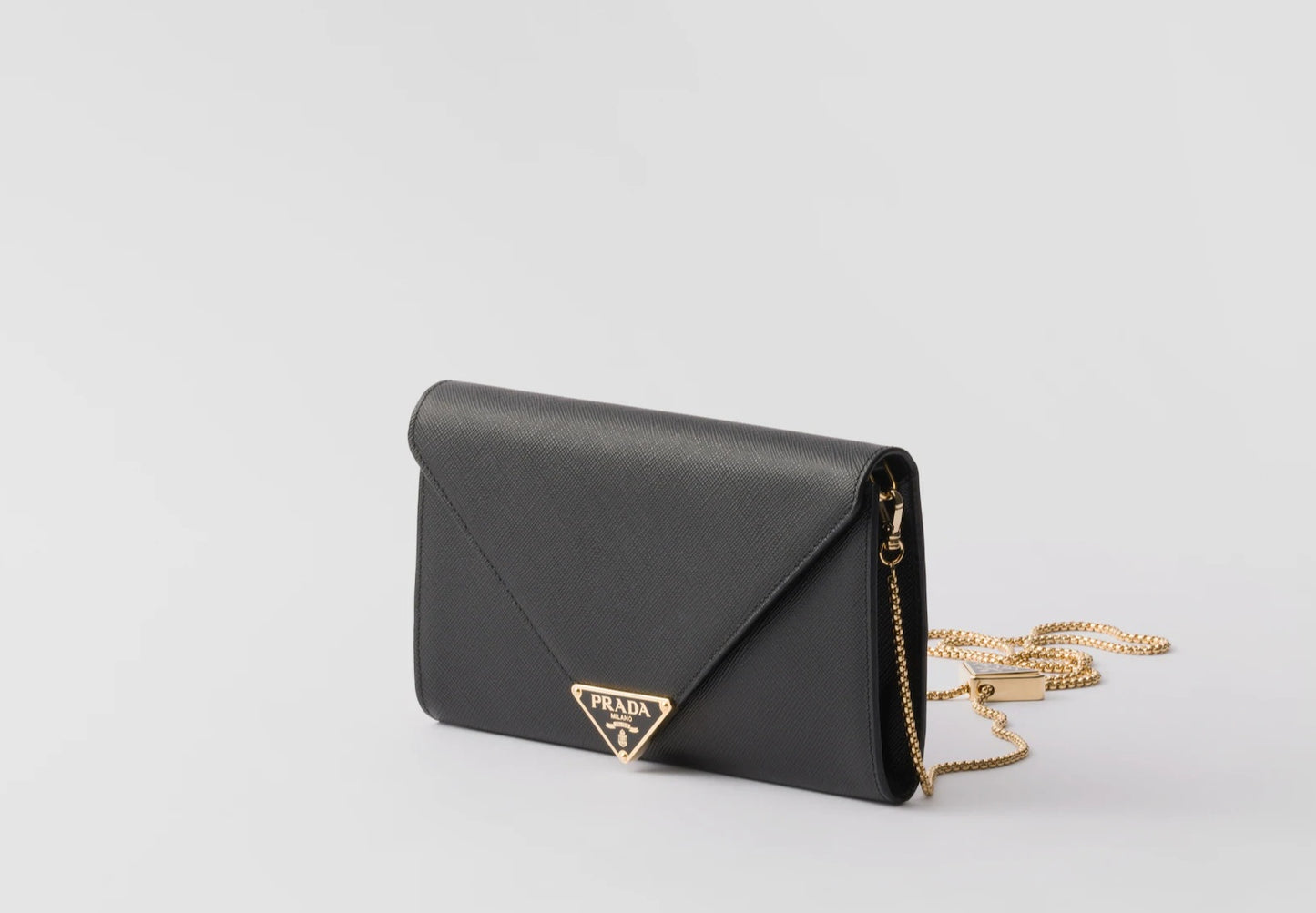 Prada Saffiano Leather Envelope Wallet on Chain / Crossbody Bag