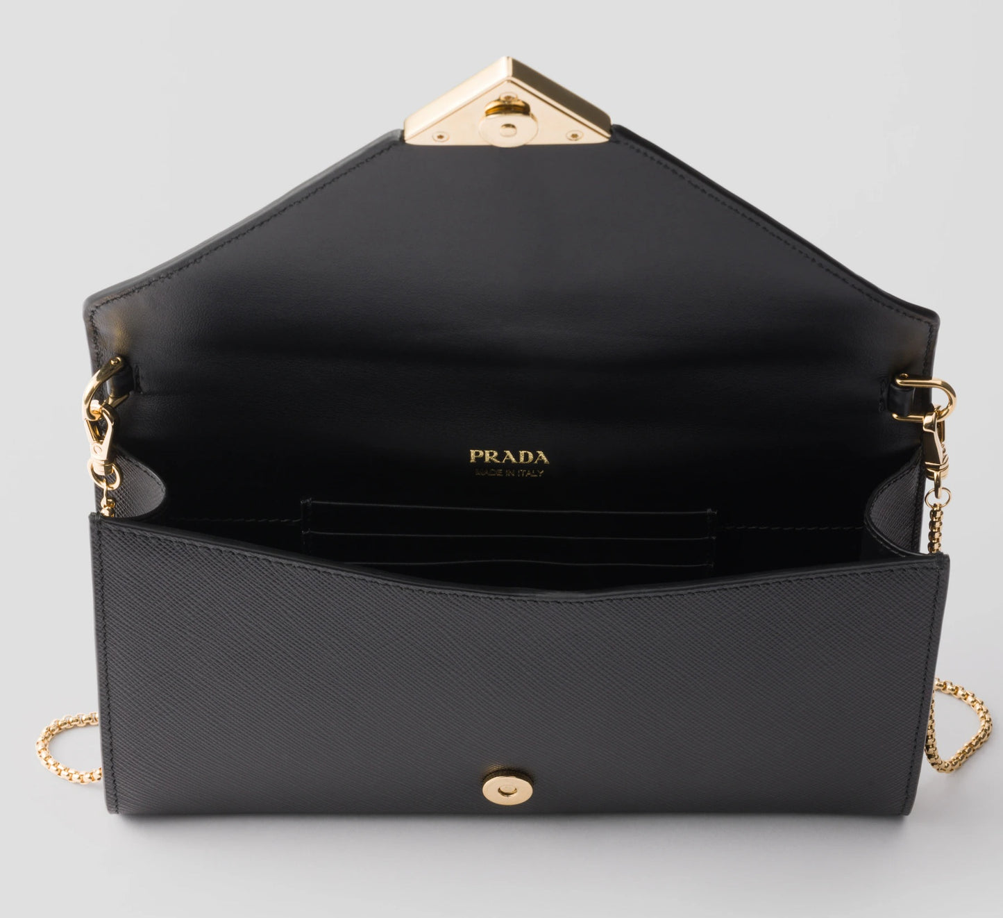 Prada Saffiano Leather Envelope Wallet on Chain / Crossbody Bag