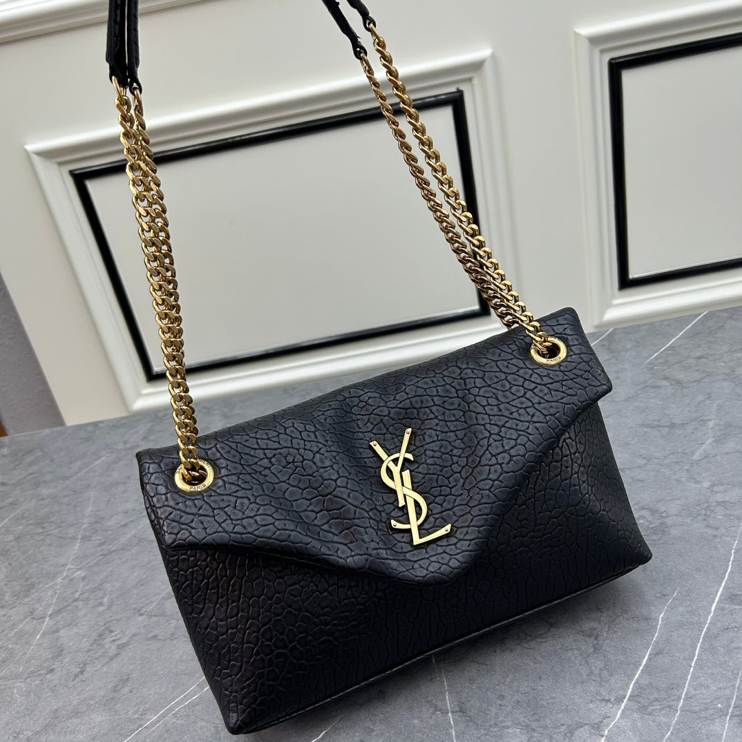 Saint Laurent Envelope Medium Shoulder Bag – Crinkled Leather
