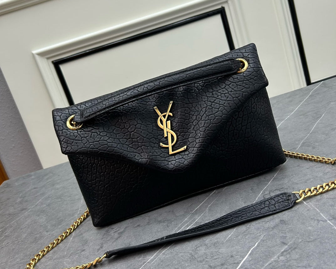 Saint Laurent Envelope Medium Shoulder Bag – Crinkled Leather