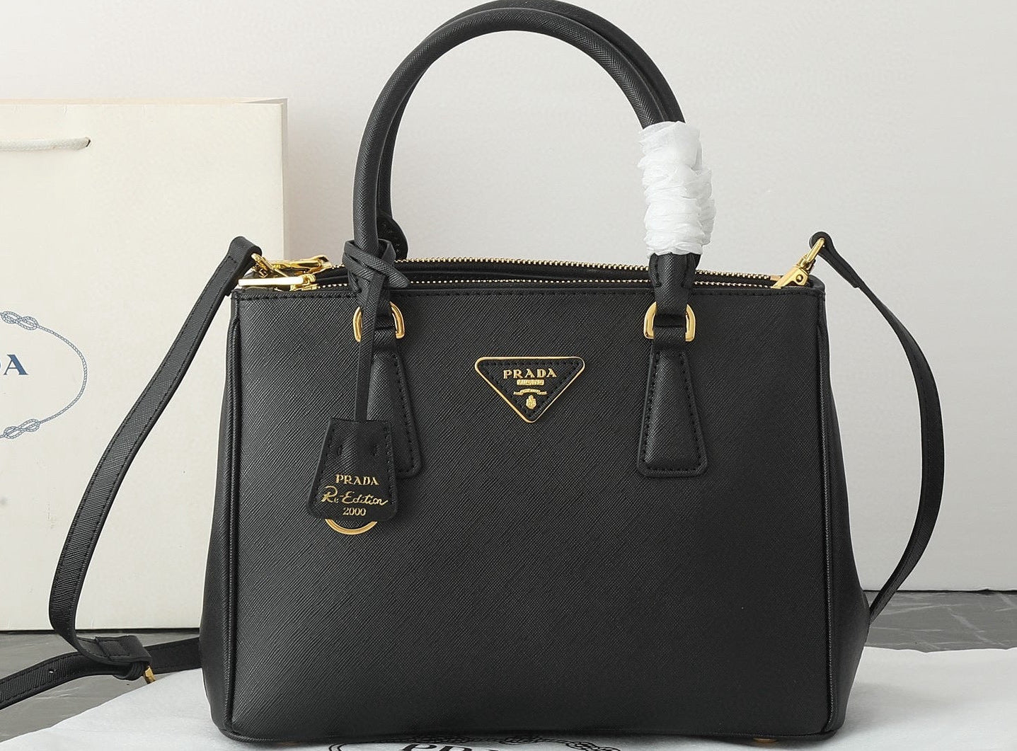 Prada Galleria / Double Saffiano Leather Small Tote Bag