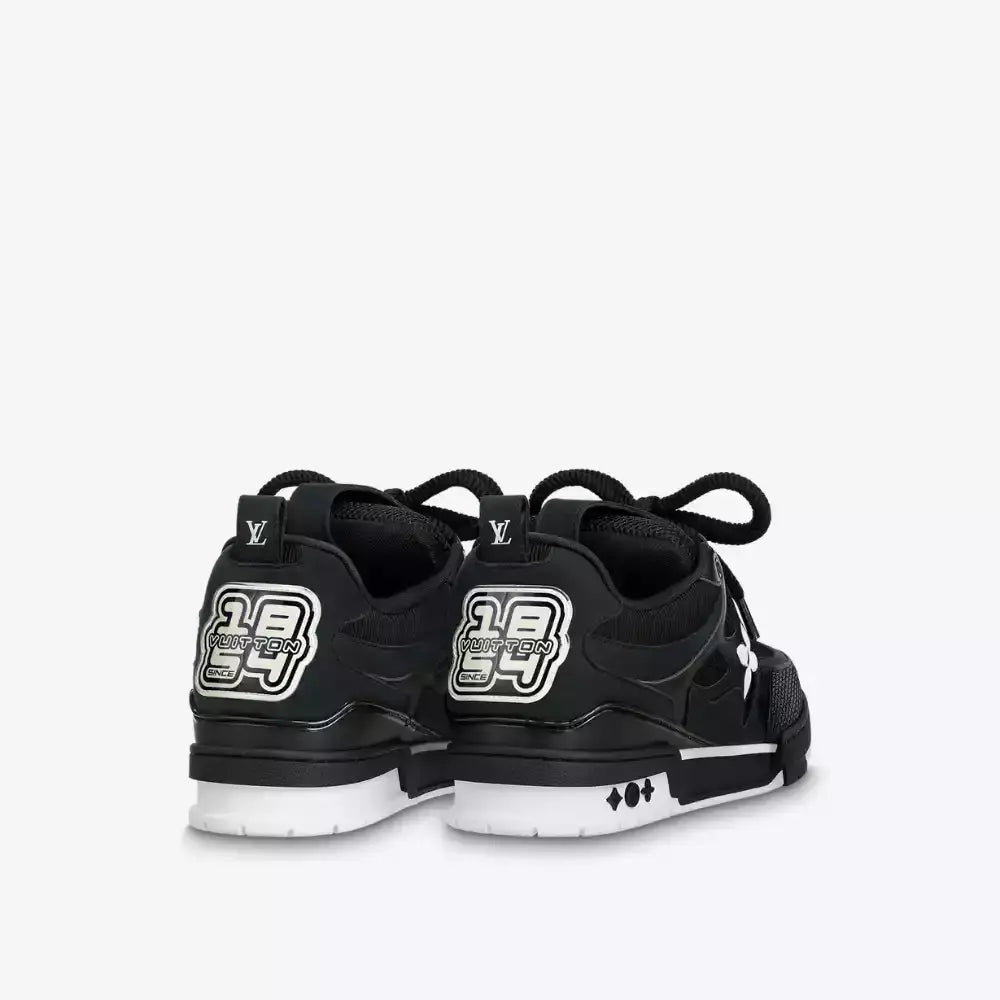 Louis Vuitton LV Skate Sneaker - Black Mesh & Leather with White Accent