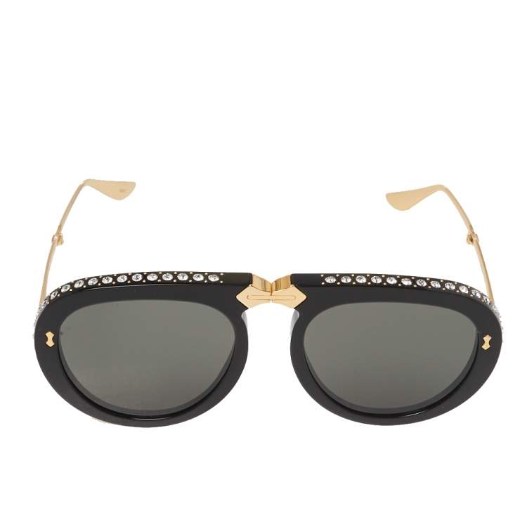 Gucci Crystal Embellished Round Sunglasses