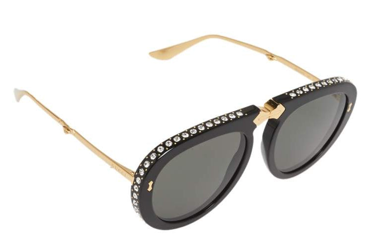 Gucci Crystal Embellished Round Sunglasses