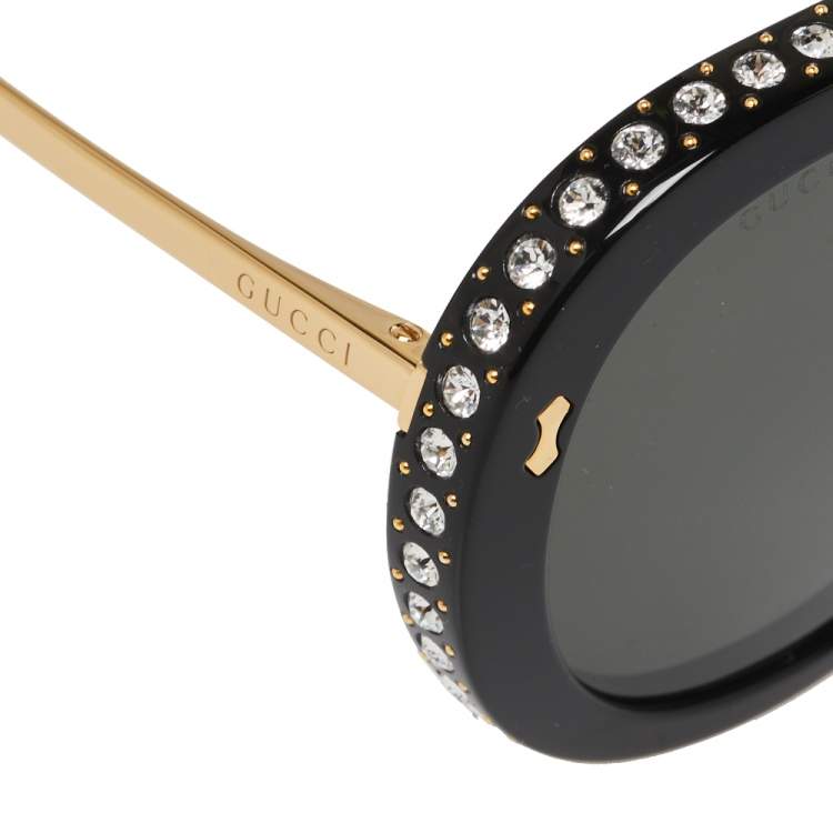 Gucci Crystal Embellished Round Sunglasses
