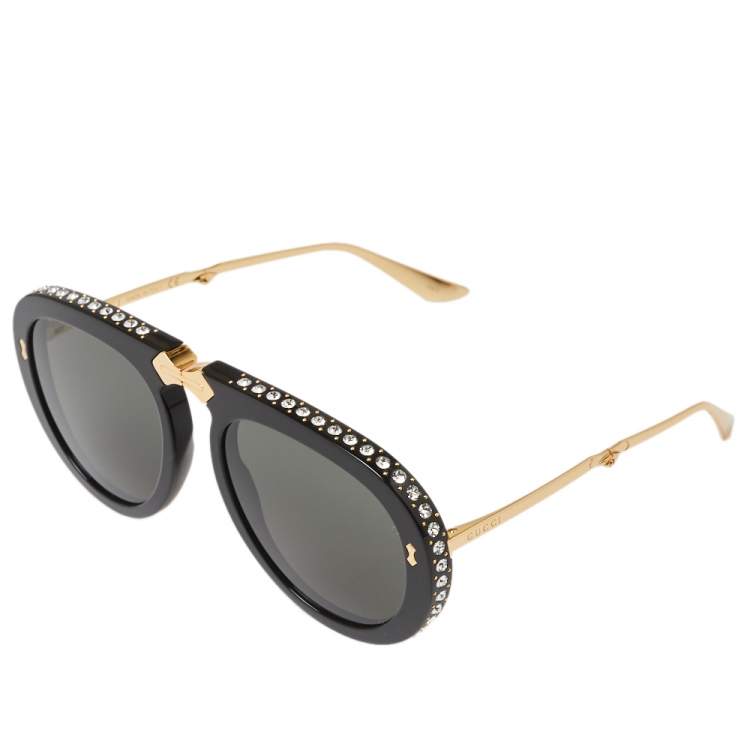 Gucci Crystal Embellished Round Sunglasses